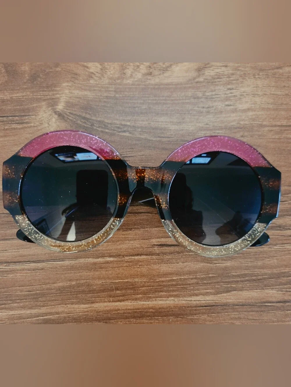 Pink And Gold Sparkle Sunglasses